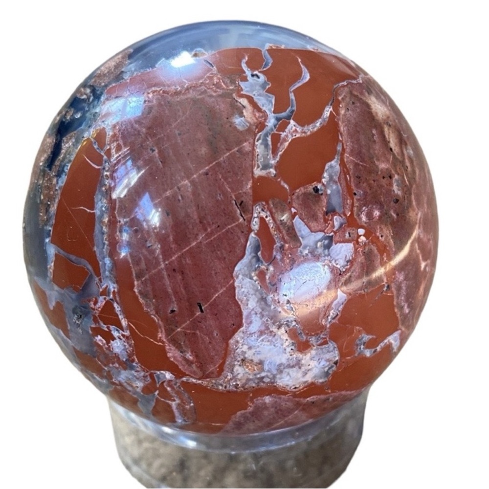 Red Volcano Agate Sphere - Picture 4 of 11